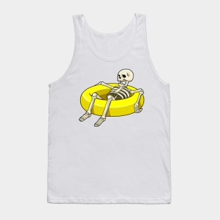 Skeleton at Swimming with Swim ring Tank Top